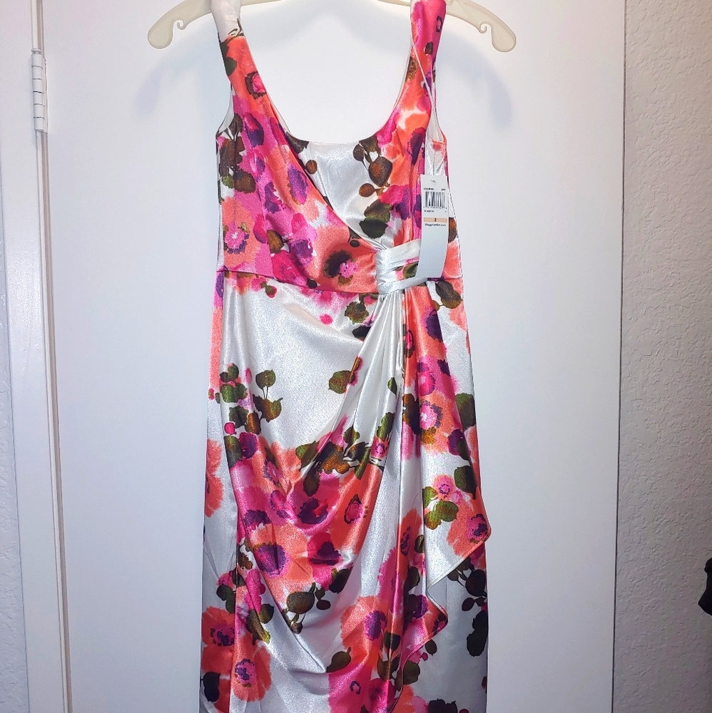 Maggy London White Pink Floral dress